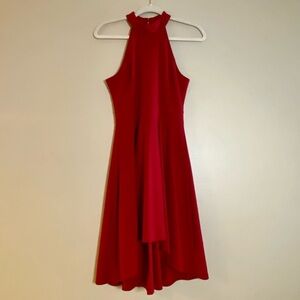 Red halter red dress